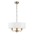 Endon 98934 - Chandelier on a chain HIGHCLERE 3xE14/40W/230V white/brass d. 45 cm