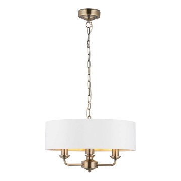 Endon 98934 - Chandelier on a chain HIGHCLERE 3xE14/40W/230V white/brass