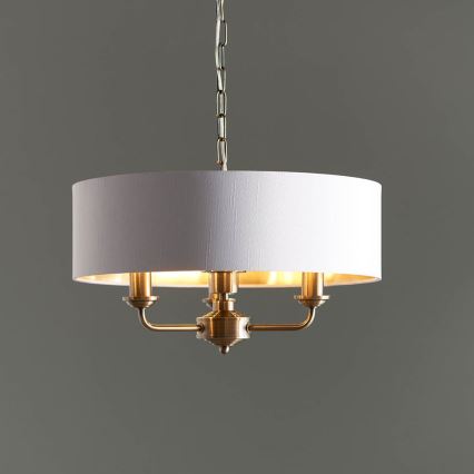 Endon 98934 - Chandelier on a chain HIGHCLERE 3xE14/40W/230V white/brass
