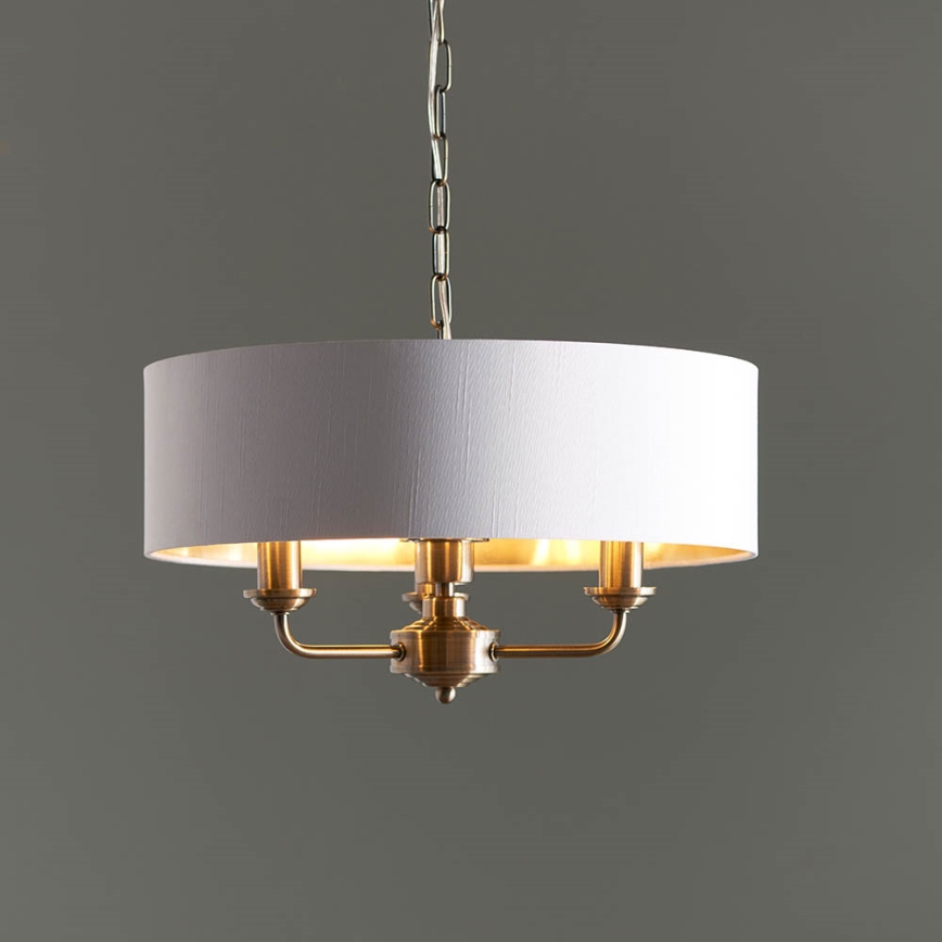 Endon 98934 - Chandelier on a chain HIGHCLERE 3xE14/40W/230V white/brass
