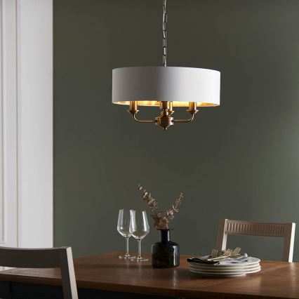 Endon 98934 - Chandelier on a chain HIGHCLERE 3xE14/40W/230V white/brass