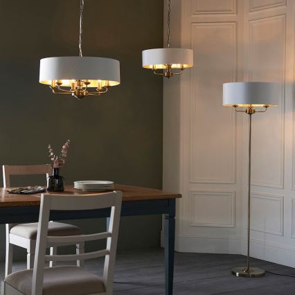 Endon 98934 - Chandelier on a chain HIGHCLERE 3xE14/40W/230V white/brass