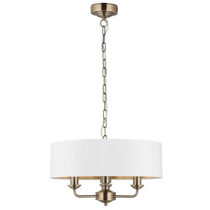 Endon 98934 - Chandelier on a chain HIGHCLERE 3xE14/40W/230V white/brass