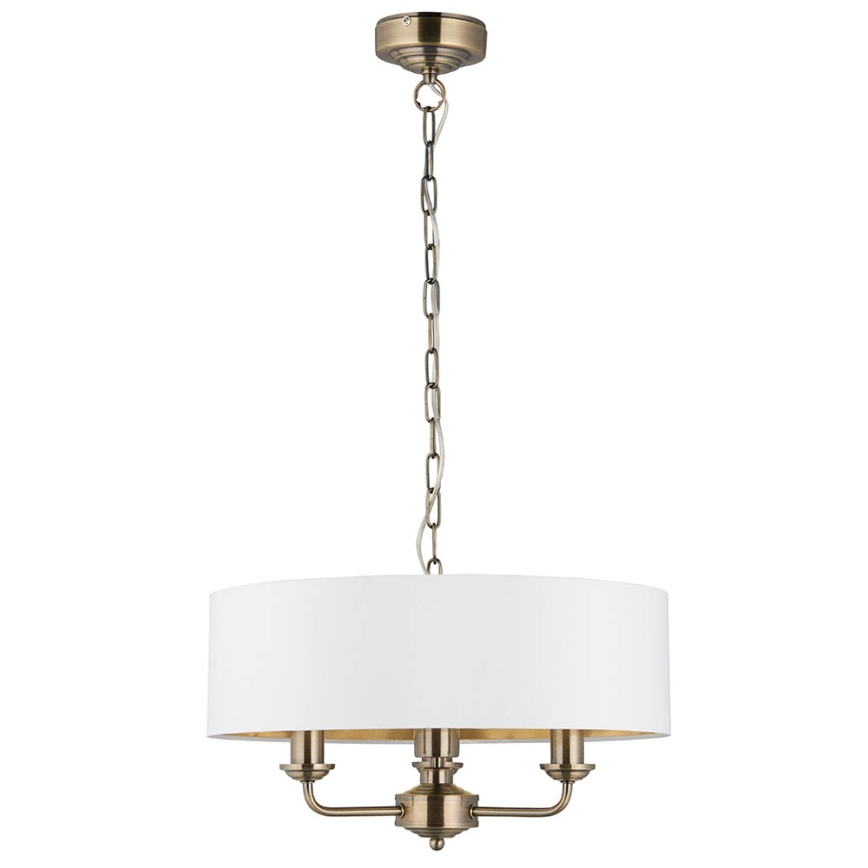 Endon 98934 - Chandelier on a chain HIGHCLERE 3xE14/40W/230V white/brass