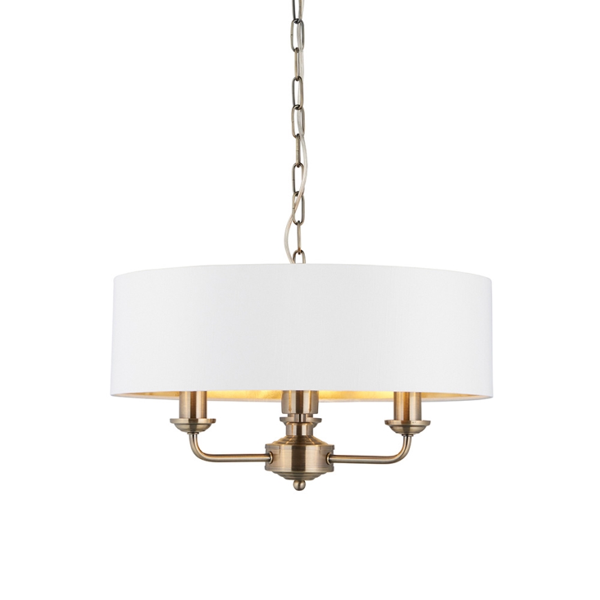 Endon 98934 - Chandelier on a chain HIGHCLERE 3xE14/40W/230V white/brass