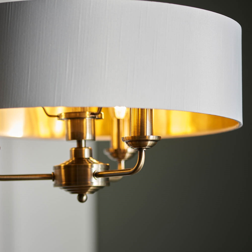 Endon 98934 - Chandelier on a chain HIGHCLERE 3xE14/40W/230V white/brass