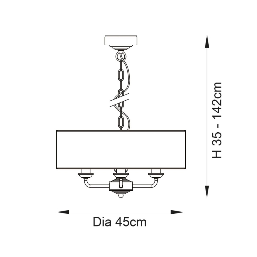 Endon 98934 - Chandelier on a chain HIGHCLERE 3xE14/40W/230V white/brass