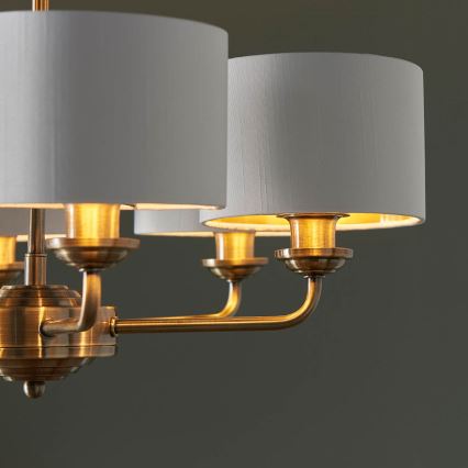 Endon 98936 - Chandelier on a chain HIGHCLERE 6xE14/28W/230V white/brass