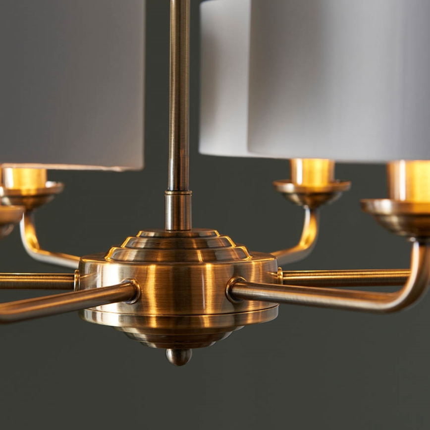 Endon 98936 - Chandelier on a chain HIGHCLERE 6xE14/28W/230V white/brass