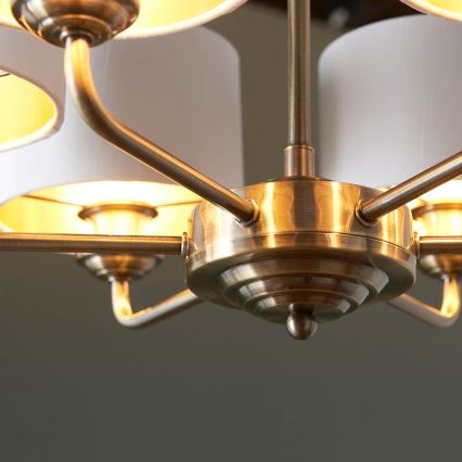Endon 98936 - Chandelier on a chain HIGHCLERE 6xE14/28W/230V white/brass