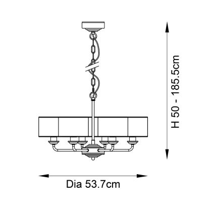 Endon 98936 - Chandelier on a chain HIGHCLERE 6xE14/28W/230V white/brass