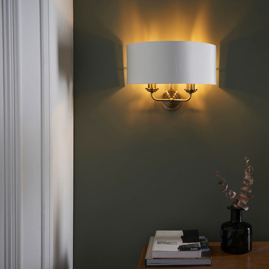 Endon 98937 - Wall light HIGHCLERE 2xE14/40W/230V white/brass
