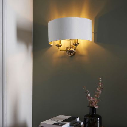Endon 98937 - Wall light HIGHCLERE 2xE14/40W/230V white/brass