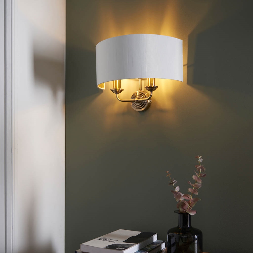 Endon 98937 - Wall light HIGHCLERE 2xE14/40W/230V white/brass