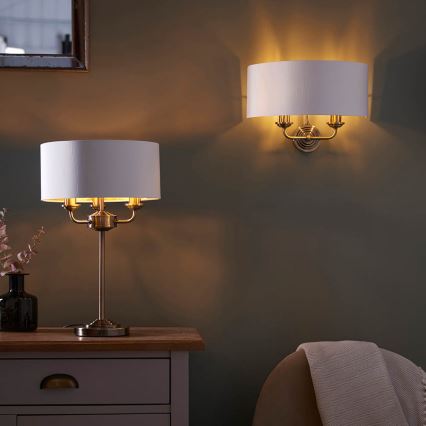 Endon 98937 - Wall light HIGHCLERE 2xE14/40W/230V white/brass