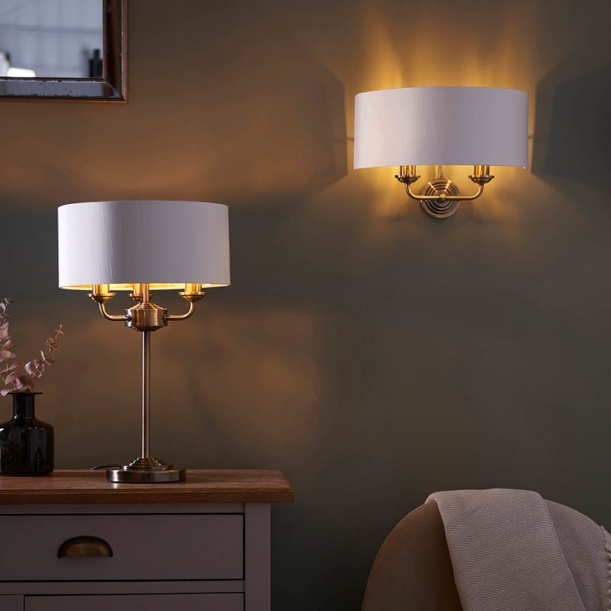 Endon 98937 - Wall light HIGHCLERE 2xE14/40W/230V white/brass