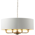 Endon 98938 - HIGHCLERE chain-hung chandelier 8×E14/40W/230V, Ø 70 cm, white/brass