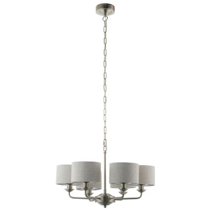 Endon 99151 - Chain-hung chandelier HIGHCLERE 6xE14/28W/230V grey/matte chrome Ø 53 cm