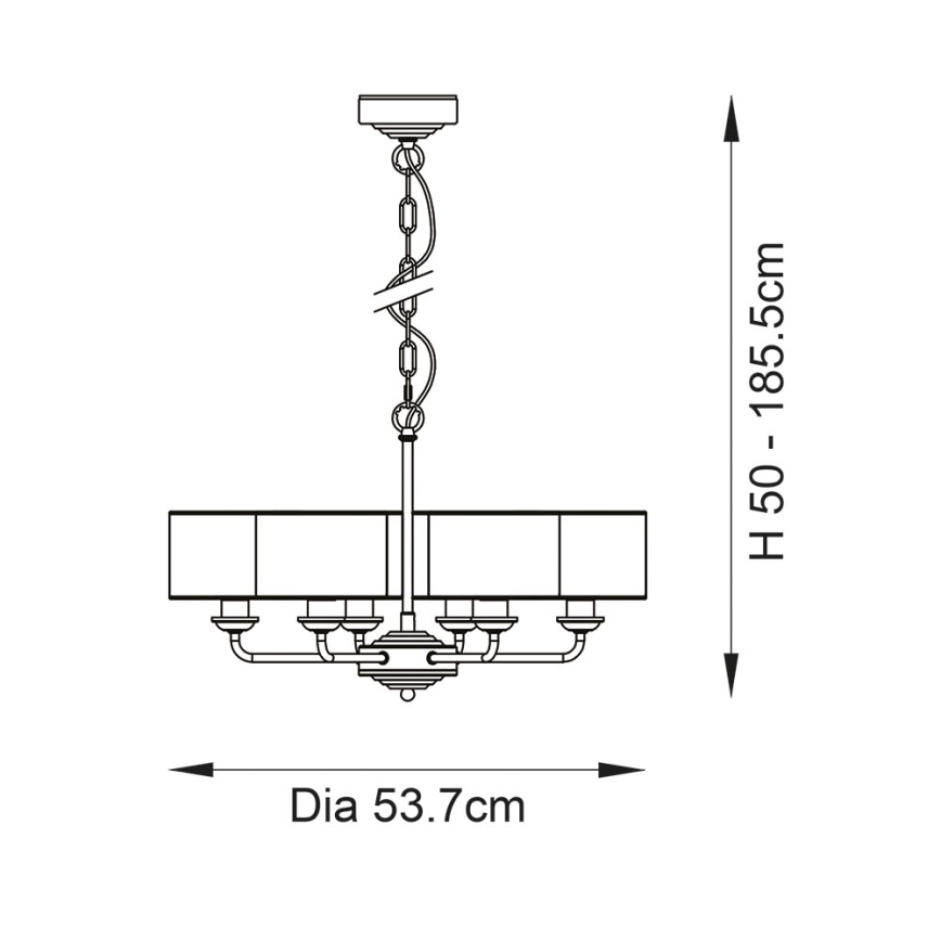 Endon 99151 - Chain-hung chandelier HIGHCLERE 6xE14/28W/230V grey/matte chrome Ø 53 cm