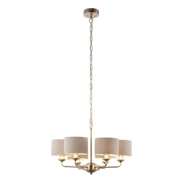Endon 99151 - Chain-hung chandelier HIGHCLERE 6xE14/28W/230V grey/matte chrome Ø 53 cm