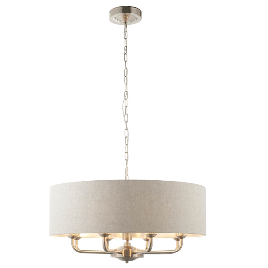 Endon 99152 - Chandelier on a chain HIGHCLERE 8xE14/40W/230V grey/matte chrome d. 70 cm