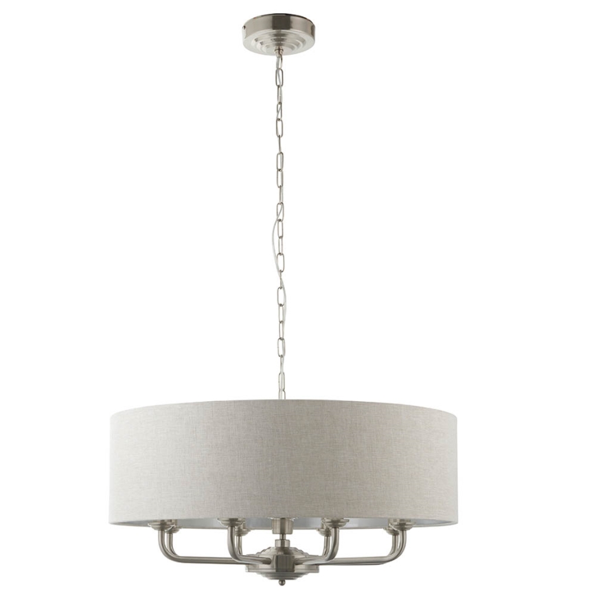 Endon 99152 - Chandelier on a chain HIGHCLERE 8xE14/40W/230V grey/matte chrome d. 70 cm