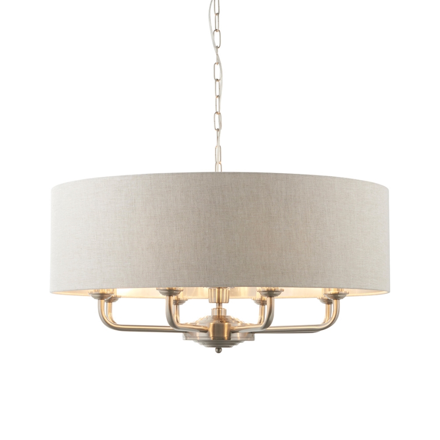 Endon 99152 - Chandelier on a chain HIGHCLERE 8xE14/40W/230V grey/matte chrome d. 70 cm
