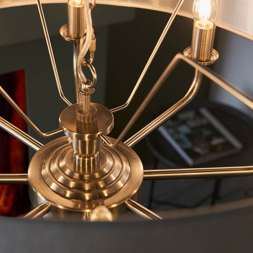 Endon 99152 - Chandelier on a chain HIGHCLERE 8xE14/40W/230V grey/matte chrome d. 70 cm