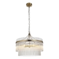 Endon 99166 - Chain-hung chandelier MARIETTA 5xE14/7W/230V brass/clear