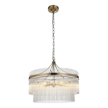 Endon 99166 - Chain-hung chandelier MARIETTA 5xE14/7W/230V brass/clear