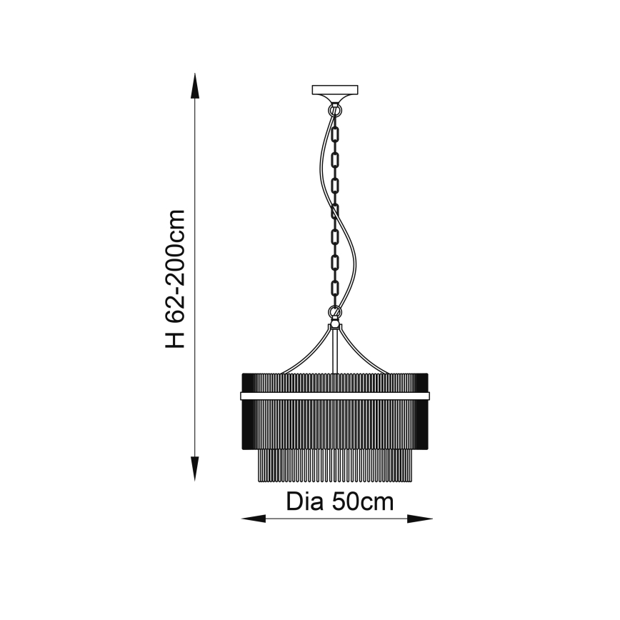 Endon 99166 - Chain-hung chandelier MARIETTA 5xE14/7W/230V brass/clear