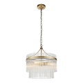 Endon 99167 - Chandelier on a chain MARIETTA 3xE14/7W/230V brass/clear