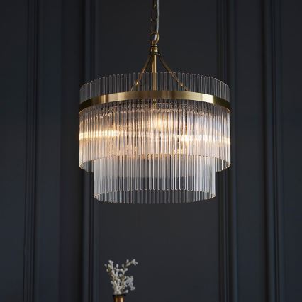 Endon 99167 - Chandelier on a chain MARIETTA 3xE14/7W/230V brass/clear