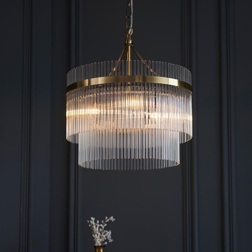 Endon 99167 - Chandelier on a chain MARIETTA 3xE14/7W/230V brass/clear