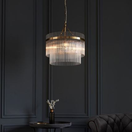 Endon 99167 - Chandelier on a chain MARIETTA 3xE14/7W/230V brass/clear