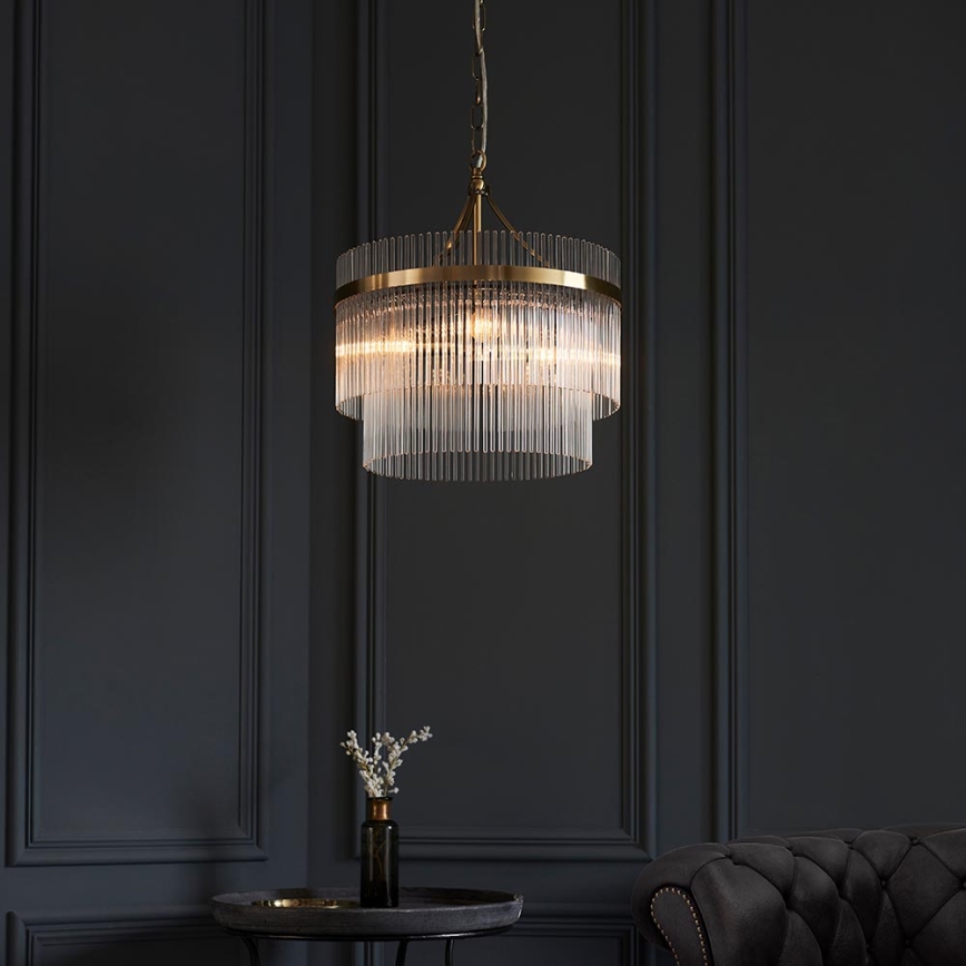 Endon 99167 - Chandelier on a chain MARIETTA 3xE14/7W/230V brass/clear