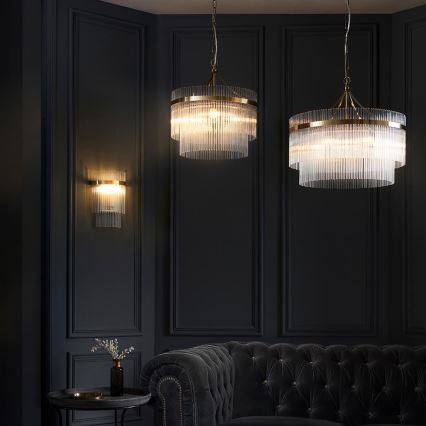 Endon 99167 - Chandelier on a chain MARIETTA 3xE14/7W/230V brass/clear
