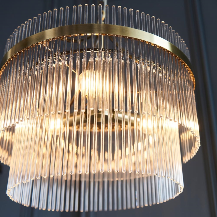 Endon 99167 - Chandelier on a chain MARIETTA 3xE14/7W/230V brass/clear