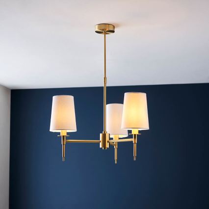 Endon 99456 - Rod pendant light 3xE14/6W/230V gold/white