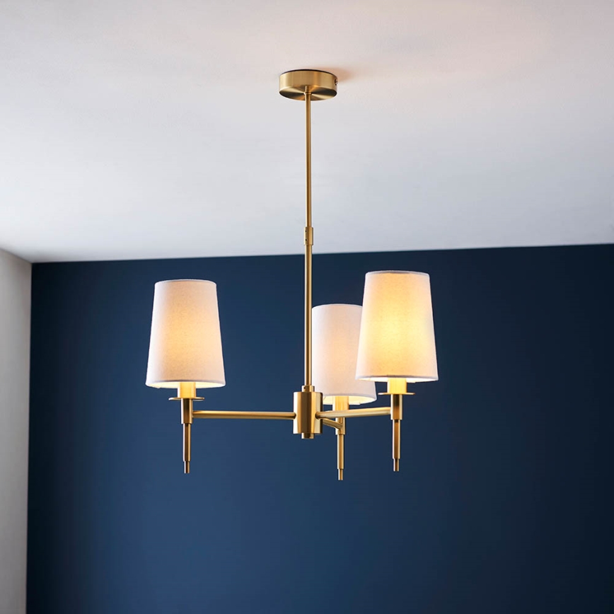 Endon 99456 - Rod pendant light 3xE14/6W/230V gold/white