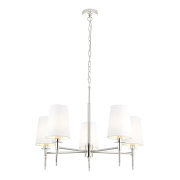 Endon 99457 - Chain-hung chandelier 5xE14/6W/230V polished chrome/white