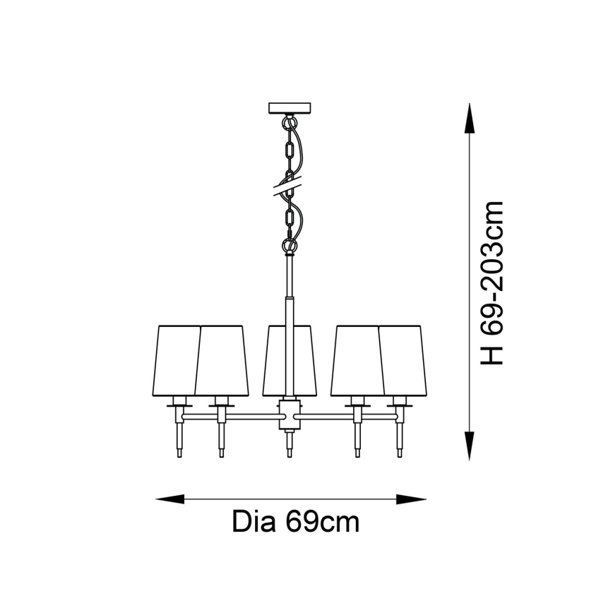 Endon 99457 - Chain-hung chandelier 5xE14/6W/230V polished chrome/white