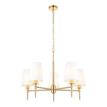 Endon 99458 - Chain-hung chandelier 5xE14/6W/230V gold/white
