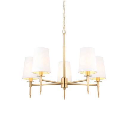 Endon 99458 - Chain-hung chandelier 5xE14/6W/230V gold/white