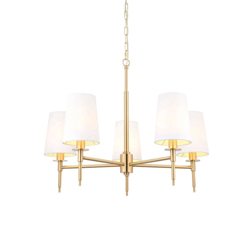 Endon 99458 - Chain-hung chandelier 5xE14/6W/230V gold/white