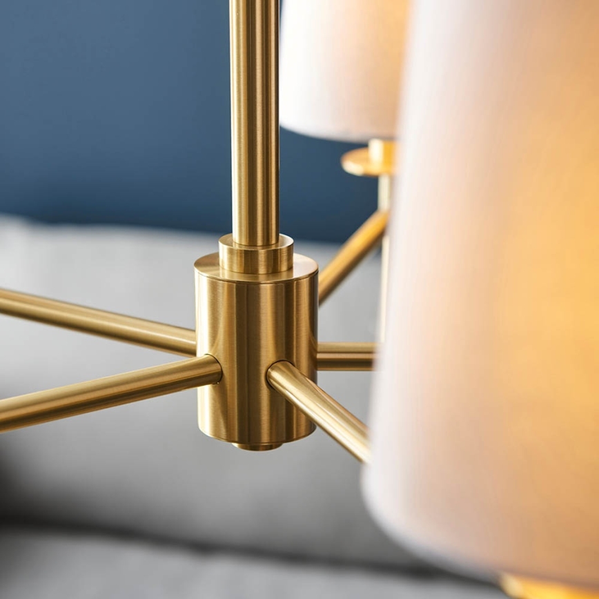 Endon 99458 - Chain-hung chandelier 5xE14/6W/230V gold/white