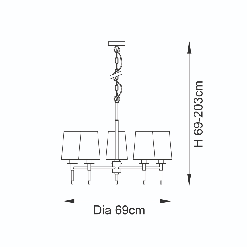 Endon 99458 - Chain-hung chandelier 5xE14/6W/230V gold/white