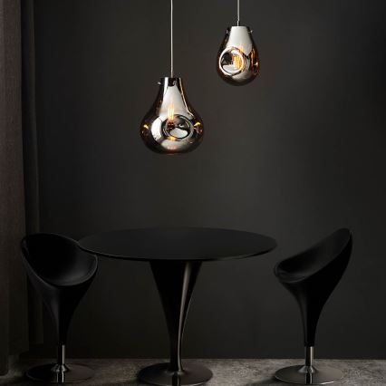 Endon 99788 - EUROPA Cable-Hung Pendant Light 1xE27/10W/230V, Smoked Black
