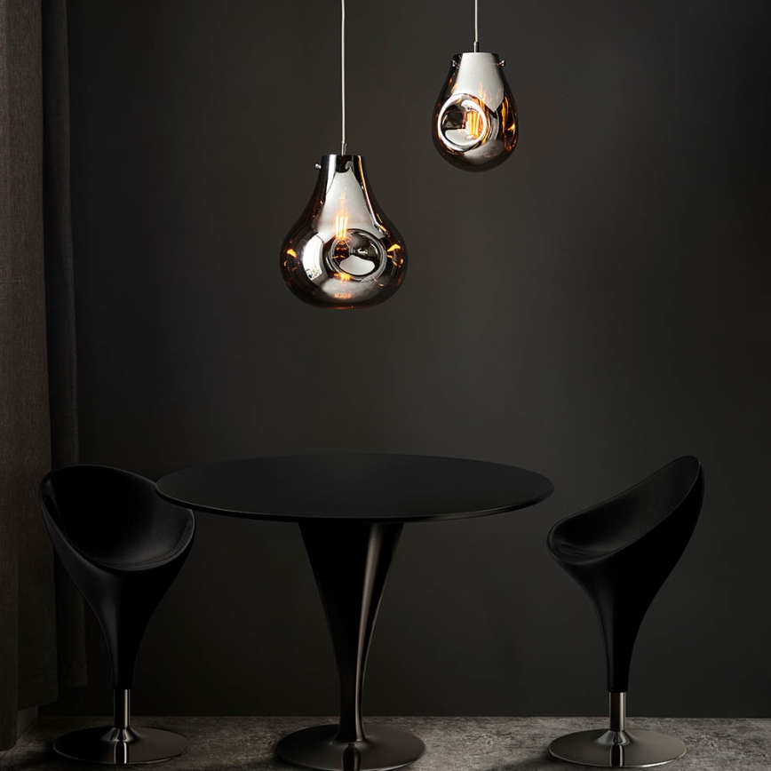 Endon 99788 - EUROPA Cable-Hung Pendant Light 1xE27/10W/230V, Smoked Black