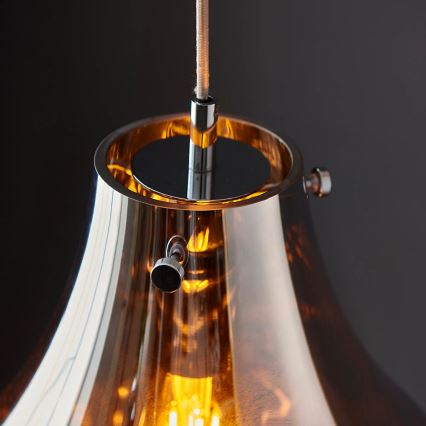Endon 99788 - EUROPA Cable-Hung Pendant Light 1xE27/10W/230V, Smoked Black
